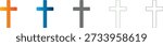 A flat icon symbolizing a church cross, part of a unified icon set. Solid black vector graphic, isolated on white. Minimalist design.