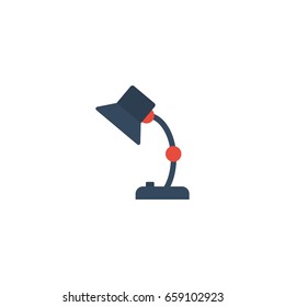 Flat Icon Table Lamp Element. Vector Illustration Of Flat Icon Illuminator Isolated On Clean Background. Can Be Used As Table, Lamp And Illuminator Symbols.