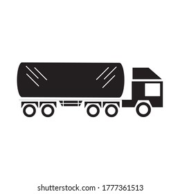 Flat icon tanker truck glyph style