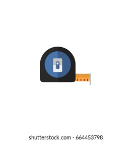 Flat Icon Tape Measure Element. Vector Illustration Of Flat Icon Roll Meter Isolated On Clean Background. Can Be Used As Tape, Measure And Meter Symbols.