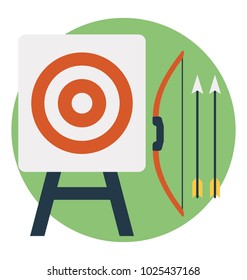 Flat icon target, archery practice 