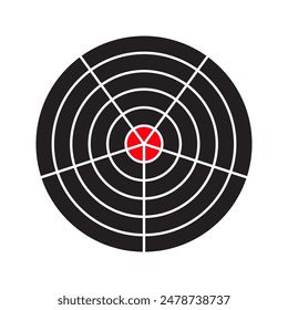 Flat icon of Target Board for Archery or Shooting on white background. For your website design, logo, app, UI.