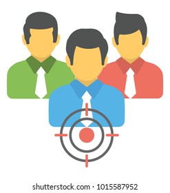 
Flat icon target customers. Customer segmentation
