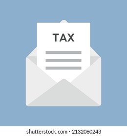 Pago de impuestos sobre iconos planos aislado en fondo azul. Documento financiero. Ilustración vectorial.