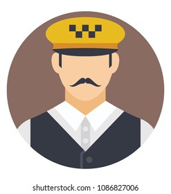 
Flat icon of a taxi driver 
