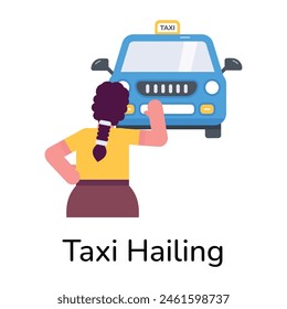 He aquí un icono plano de la parada de taxis 