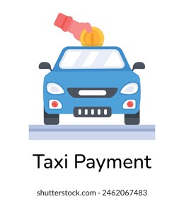 He aquí un icono plano del pago de taxis 