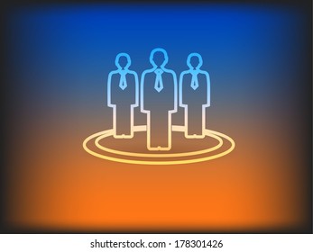 Flat icon of team work