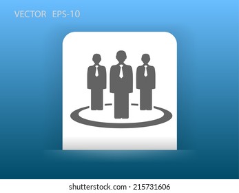 Flat icon of team work