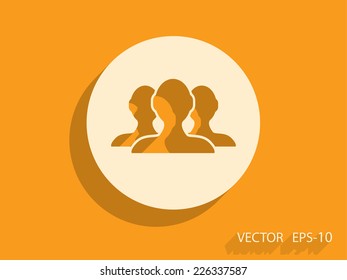 Flat icon of team work