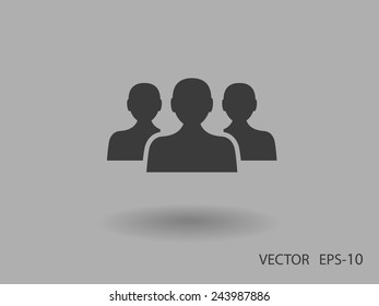 Flat icon of team work