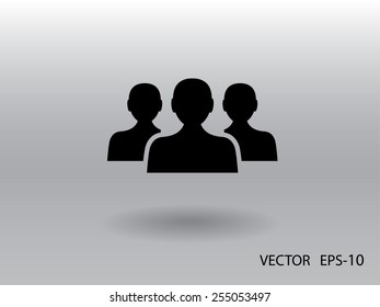 Flat icon of team work