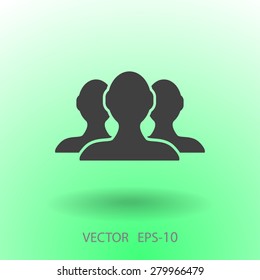 Icono plano del trabajo en equipo