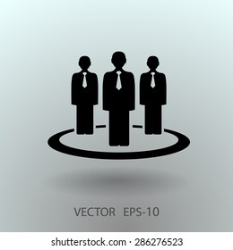 Flat icon of team work