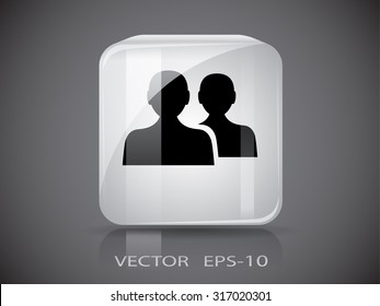 Flat icon of team work