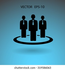 Flat icon of team work