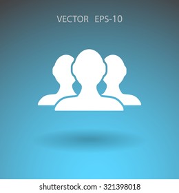 Flat icon of team work