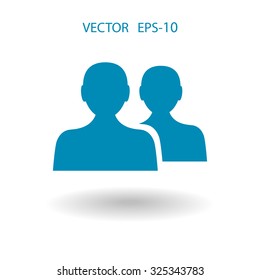 Flat icon of team work