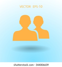 Flat icon of team work