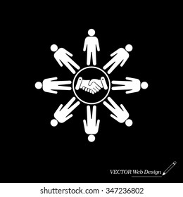 Flat icon of team work