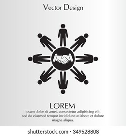 Flat icon of team work