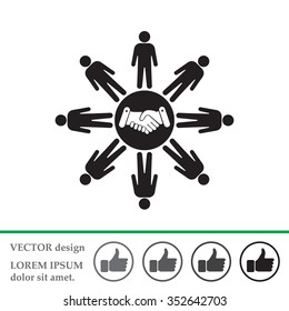 Flat icon of team work