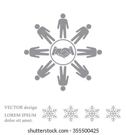 Flat icon of team work