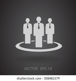 Flat icon of team work