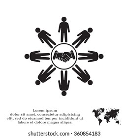 Flat icon of team work
