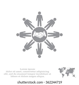 Flat icon of team work