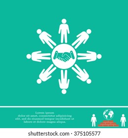 Flat icon of team work