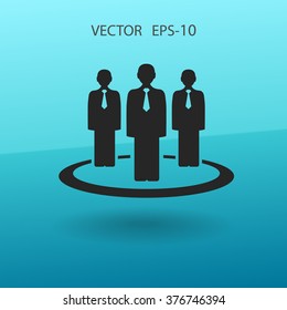 Icono plano del trabajo en equipo