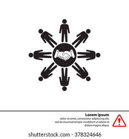Flat icon of team work