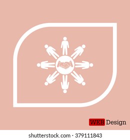 Flat icon of team work