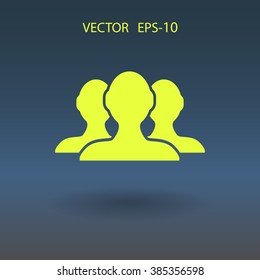 Icono plano del trabajo en equipo