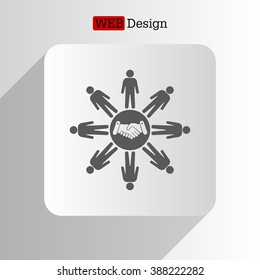 Flat icon of team work