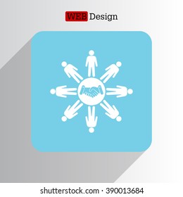 Flat icon of team work