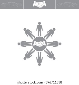 Flat icon of team work