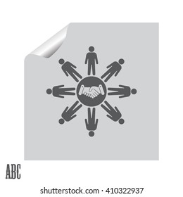 Flat icon of team work