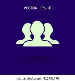 Flat icon of team work