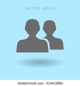 Flat icon of team work