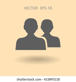 Flat icon of team work