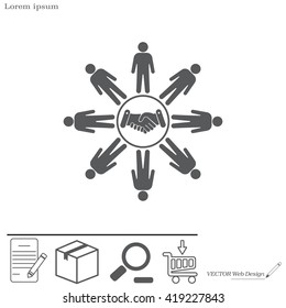 Flat icon of team work