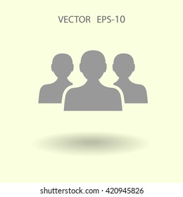 Flat icon of team work
