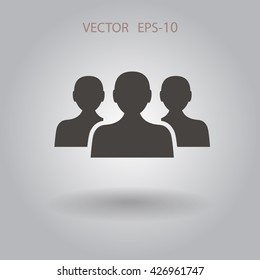 Flat icon of team work