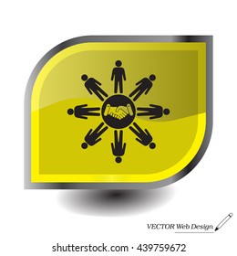 Flat icon of team work