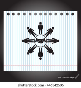 Flat icon of team work
