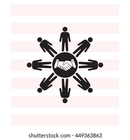 Flat icon of team work