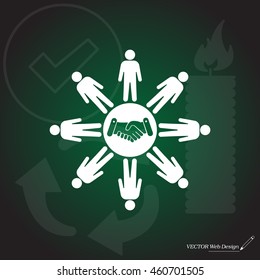 Flat icon of team work