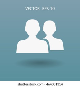 Flat icon of team work